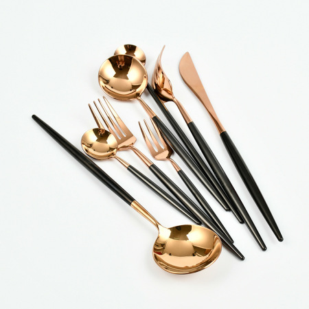 Black Rose Gold 304 Stainless Steel Tableware 25