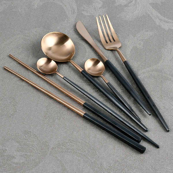 Black Rose Gold 304 Stainless Steel Tableware 25