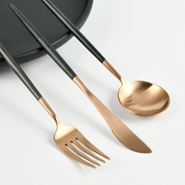 Black Rose Gold 304 Stainless Steel Tableware 25