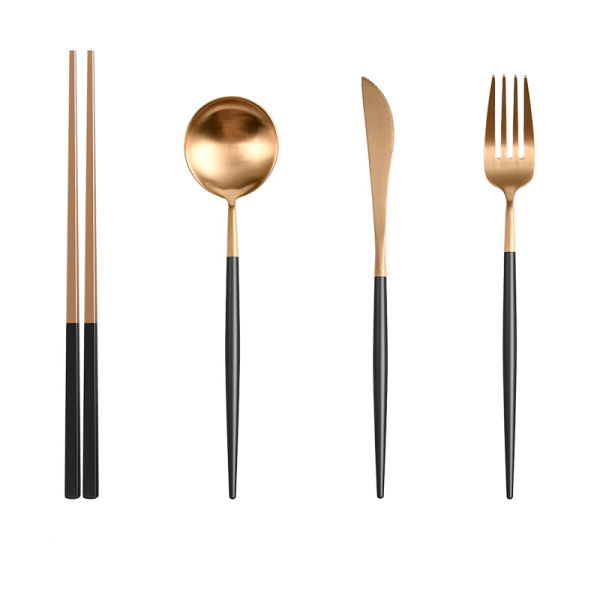 Black Rose Gold 304 Stainless Steel Tableware 25