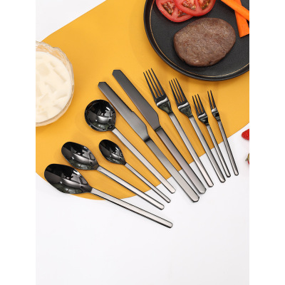 black stainless steel cutlery 60
