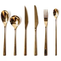 Champagne gold plated knife and fork 74