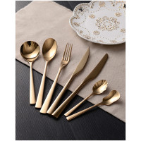 Champagne gold plated knife and fork 75