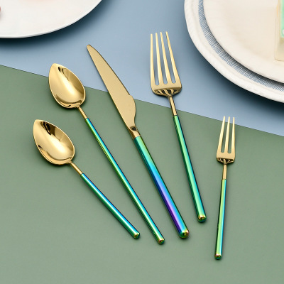 household color gold knife and fork spoon 40