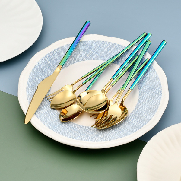 household color gold knife and fork spoon 40