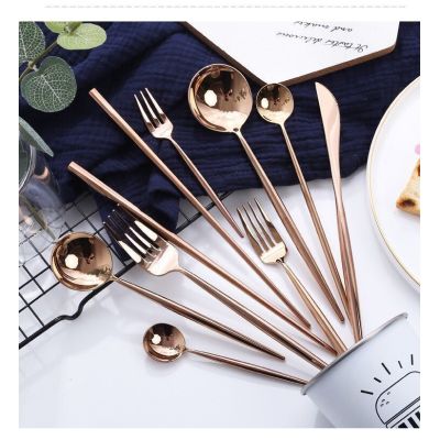 ins cutlery gold plated knife fork spoon 14