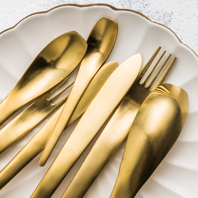 ins wind golden knife and fork spoon 47