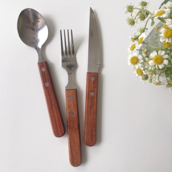 Knife and fork with rosewood handle 77