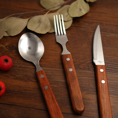 Knife and fork with rosewood handle 77