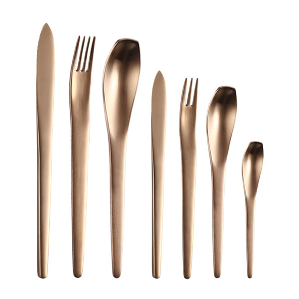 Matt rose gold western cutlery 50