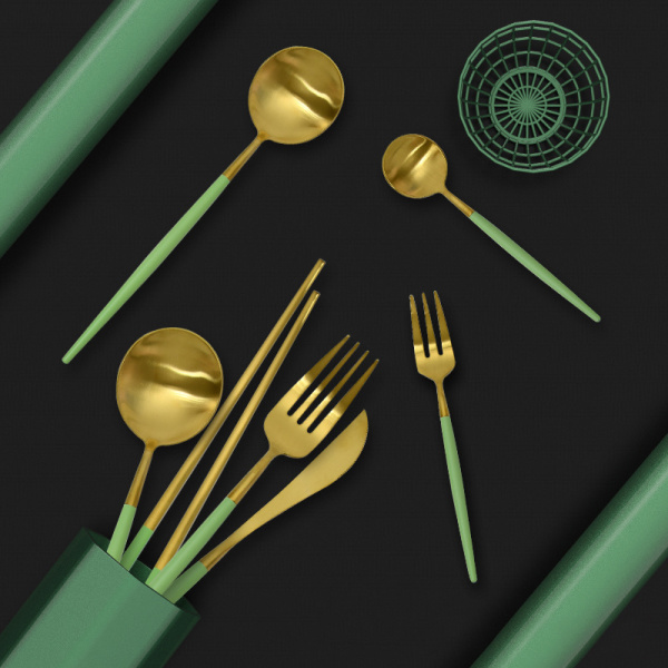 net red steak knife fork spoon 30