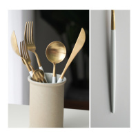 Platinum three-piece knife, fork and spoon set 22