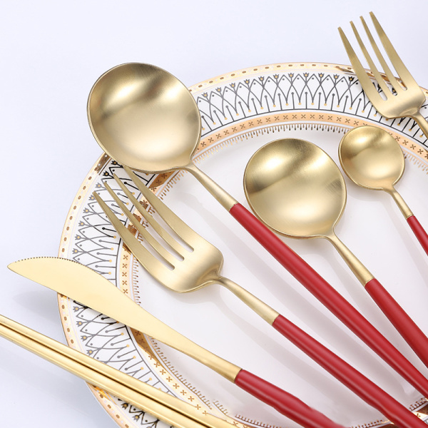 Red gold 304 stainless steel tableware  36