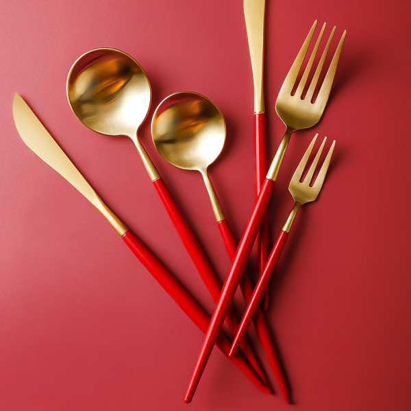 Red gold 304 stainless steel tableware  36