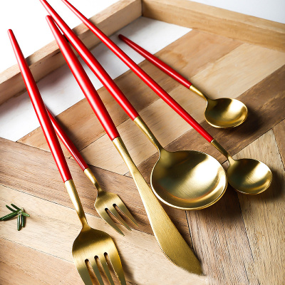 Red gold 304 stainless steel tableware  36