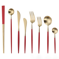 Red gold 304 stainless steel tableware  36