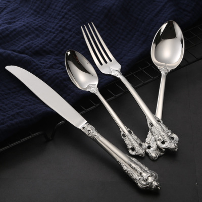 Silver Engraved Knife Fork Spoon 63