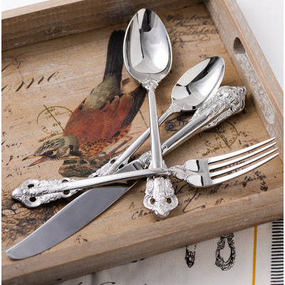 Silver Engraved Knife Fork Spoon 63