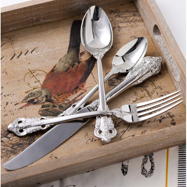 Silver Engraved Knife Fork Spoon 63